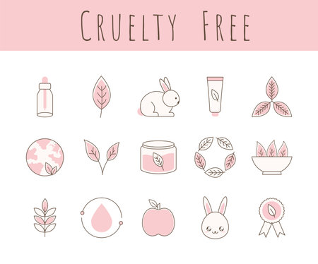 cruelty free lettering and iconsのイラスト素材