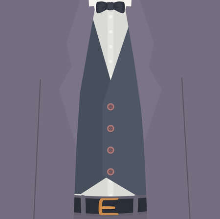 suit with bow and buttonsのイラスト素材