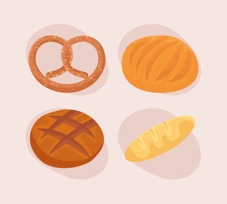 set of bakery bread design