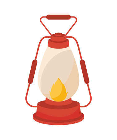 camping kerosene lamp isolated iconのイラスト素材
