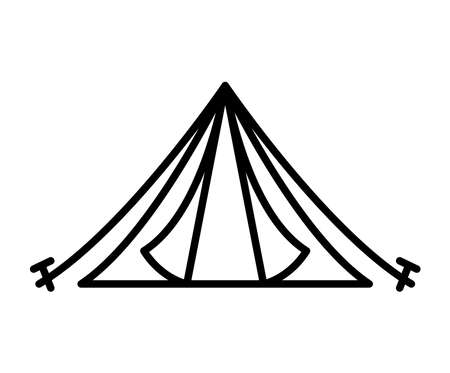 tent silhouette icon over whiteのイラスト素材