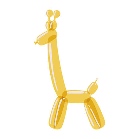 giraffe made of yellow balloonのイラスト素材