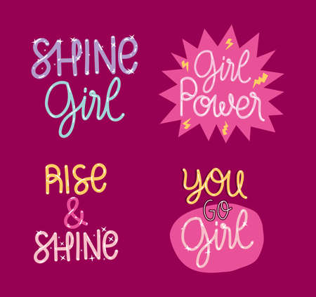 motivation lettering groupのイラスト素材