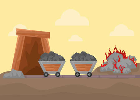mine cart trackのイラスト素材