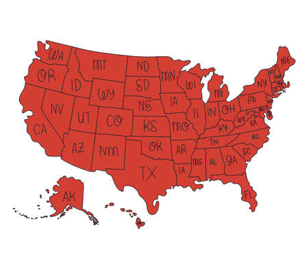 red usa map