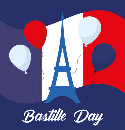 bastille day cardのイラスト素材