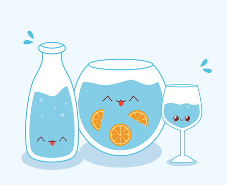 water glasses setのイラスト素材