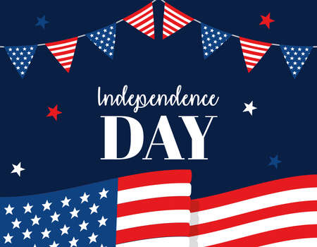 usa independence cardのイラスト素材