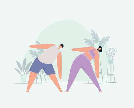 meditating couple designのイラスト素材