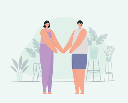 meditating couple representationのイラスト素材