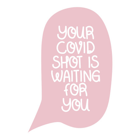 covid shot lettering