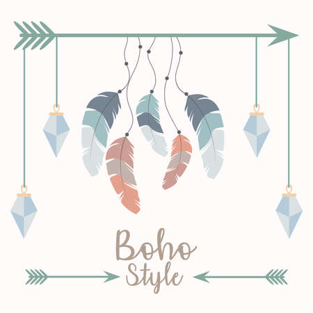 boho style illustrationのイラスト素材