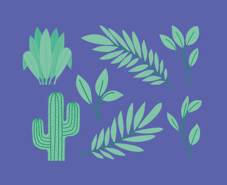 green plants iconsのイラスト素材