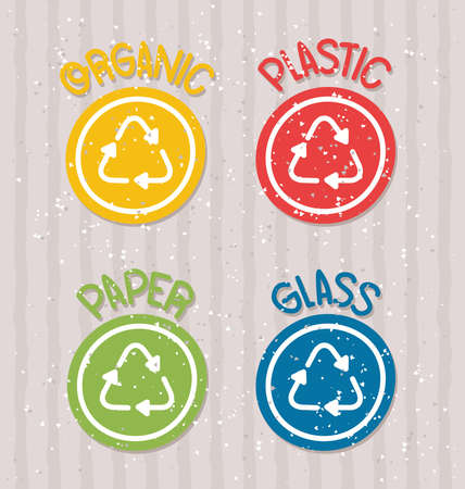 four recycling symbolsのイラスト素材