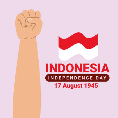 indonesia independence cardのイラスト素材