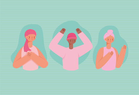 survivor women groupのイラスト素材