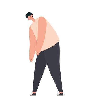 handsome man stretchingのイラスト素材