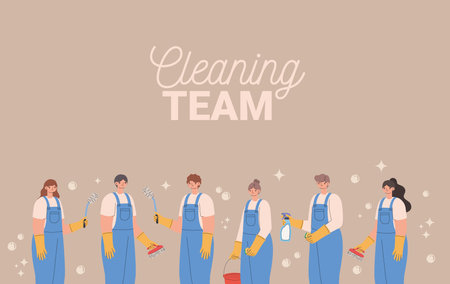 cleaning team cardのイラスト素材