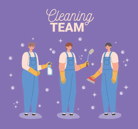 cleaning team posterのイラスト素材
