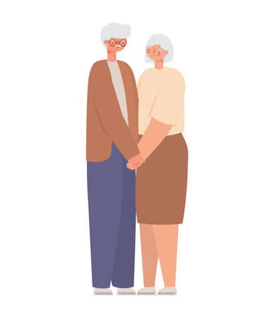 pretty grandparents illustrationのイラスト素材