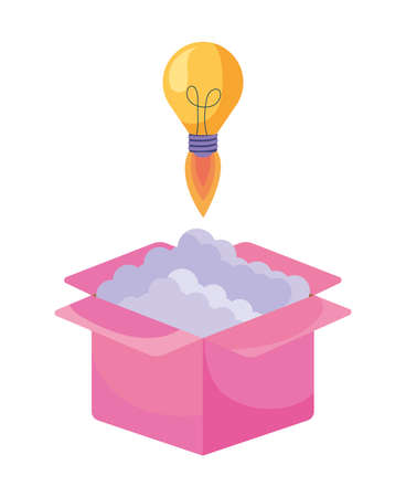 box and lightbulbのイラスト素材