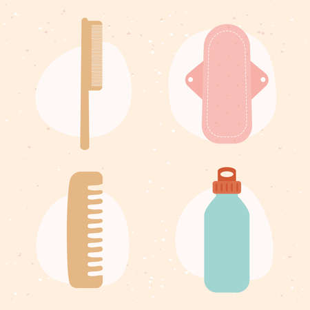 four ecology itemsのイラスト素材