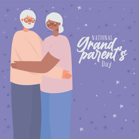 pretty grandparent day posterのイラスト素材