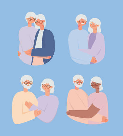 pretty grandparents charactersのイラスト素材
