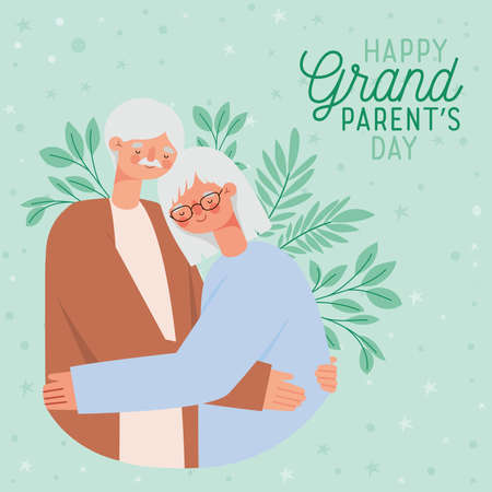 pretty grandparent day cardのイラスト素材