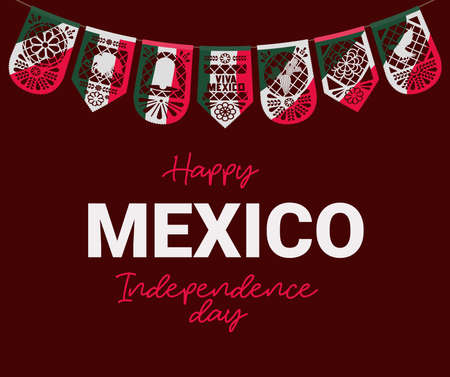 mexican independence posterのイラスト素材