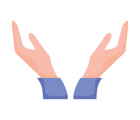 raised hands designのイラスト素材