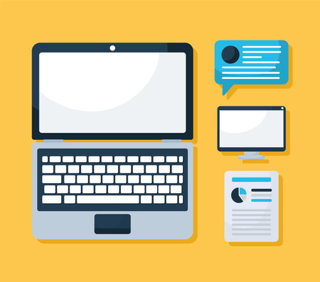 four laptops iconsのイラスト素材