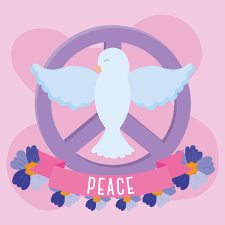 peace white doveのイラスト素材