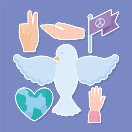 six pacifism itemsのイラスト素材