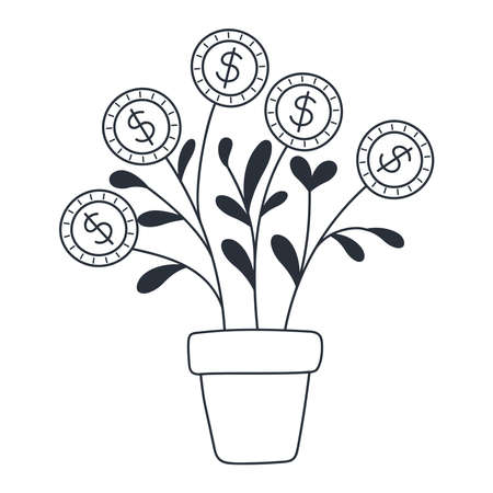 plant of dollarsのイラスト素材