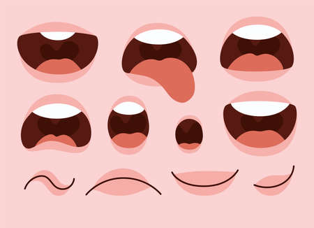expressions happy mouthのイラスト素材