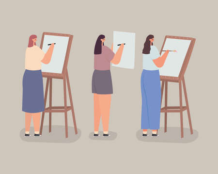 nice artist womenのイラスト素材