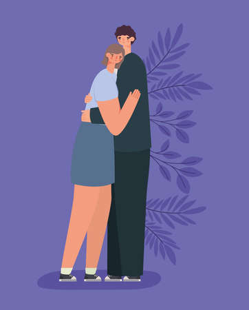 cute couple representationのイラスト素材