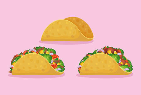 three mexican tacosのイラスト素材
