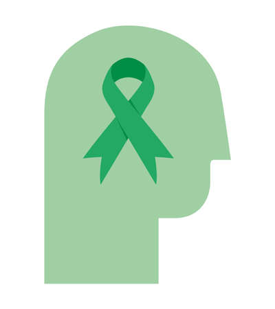 silhouette head with ribbonのイラスト素材