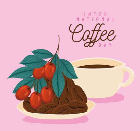coffee day illustrationのイラスト素材