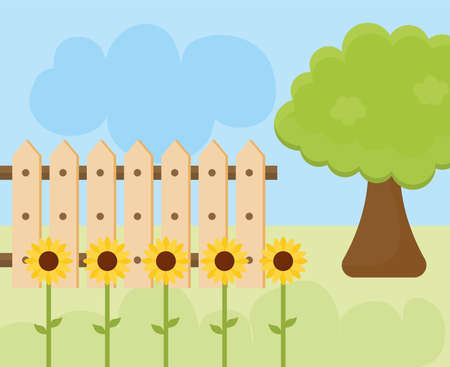 natural backyard cardのイラスト素材