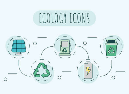 ecology icons designのイラスト素材