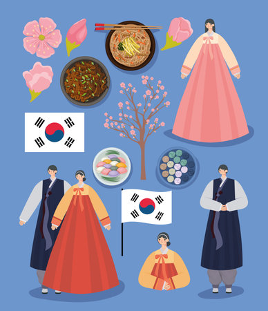 pretty korean itemsのイラスト素材