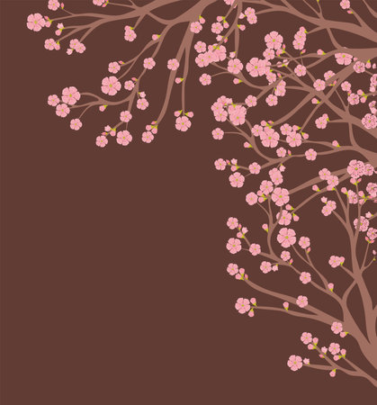 sakura tree frameのイラスト素材