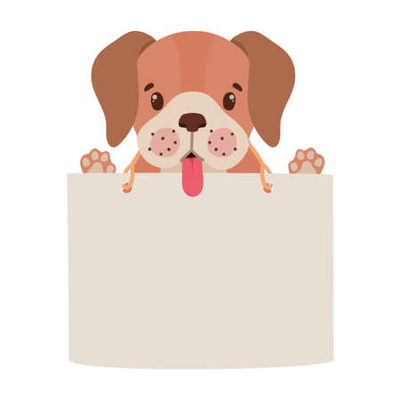 doggy holding a bannerのイラスト素材
