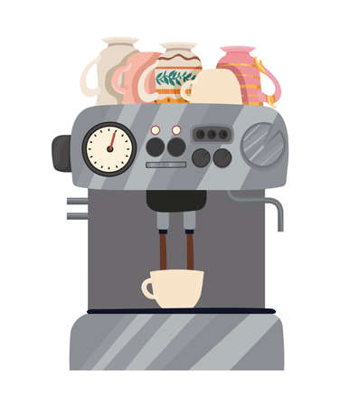 coffee machine illustrationのイラスト素材