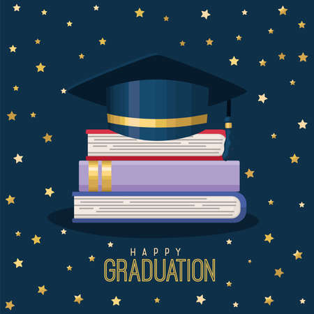 graduation ceremony cardのイラスト素材