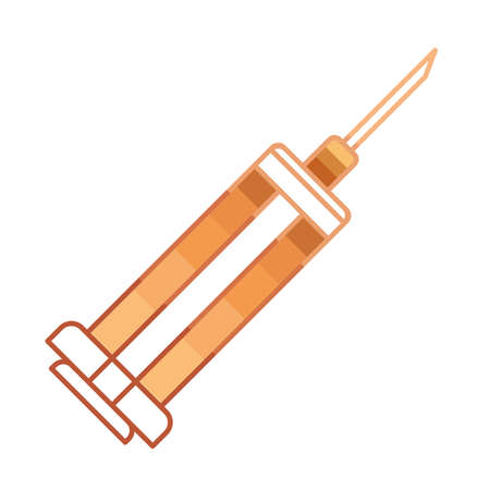 golden syringe illustrationのイラスト素材