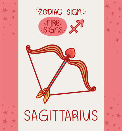 sagittarius sign cardのイラスト素材